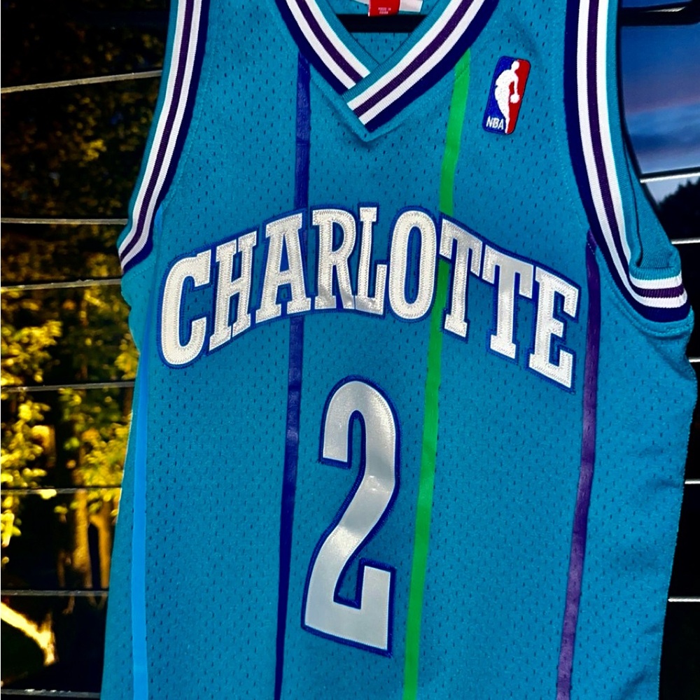 Larry Johnson Charlotte Blue Basketball Jersey